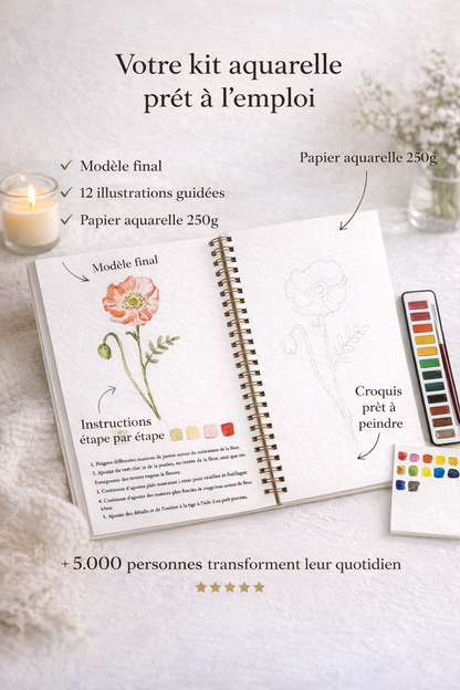 Peignez sans savoir dessiner – Le Cahier Aquarelle Mavida™