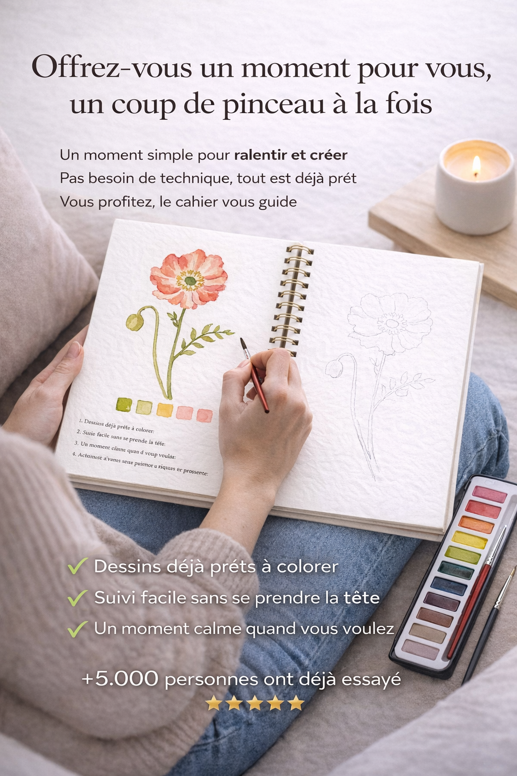 Peignez sans savoir dessiner – Le Cahier Aquarelle Mavida™