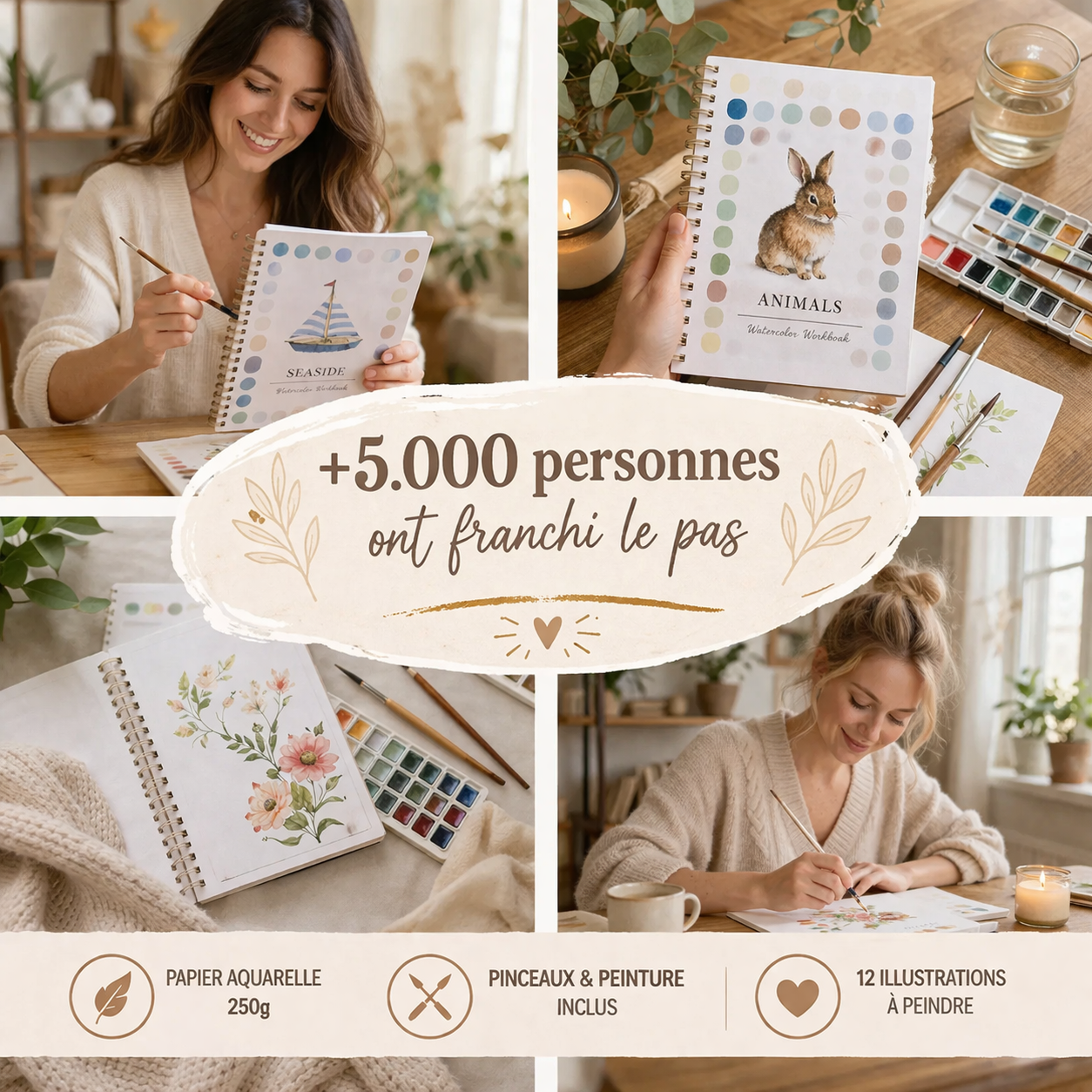 Peignez sans savoir dessiner – Le Cahier Aquarelle Mavida™