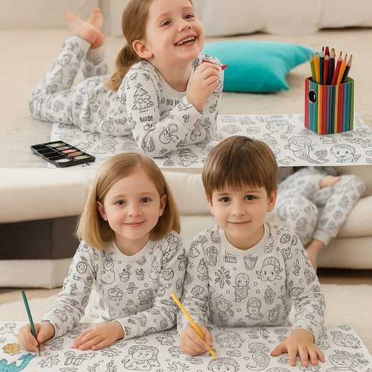Pyjama 2 pièces à colorier